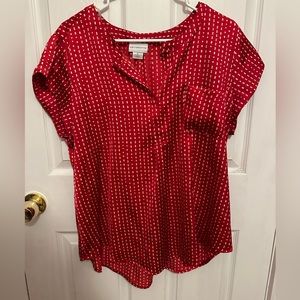 Red Liz Claiborne Blouse XL, lightly worn